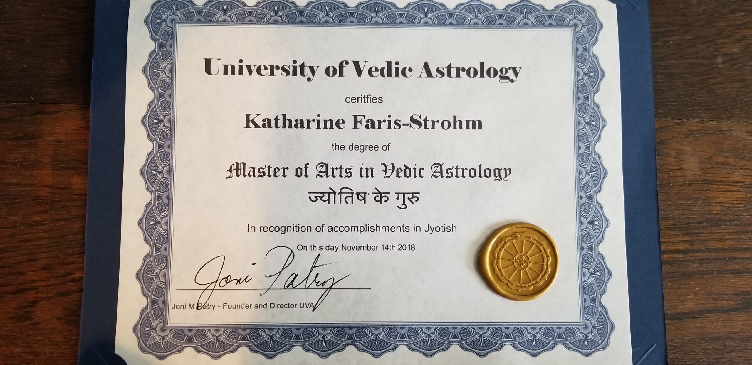 Diploma in Jyotisha, Vedic Astrology, is here!